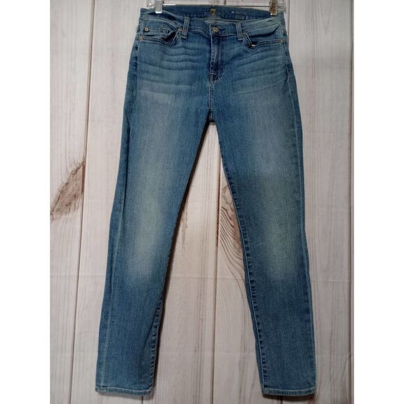 7 for All Mankind Jeans Ladies 29 Skinny crop rolled - Picture 1 of 8